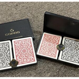 COPAG Legacy Plastic Playing Cards Poker Size Jumbo Index Red Black 2 Sets